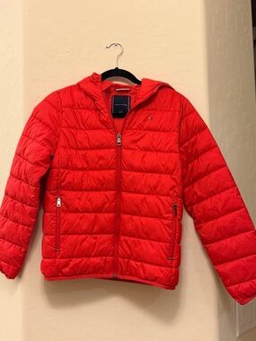 Tommy Hilfiger Red Quilted Puffer Jacket